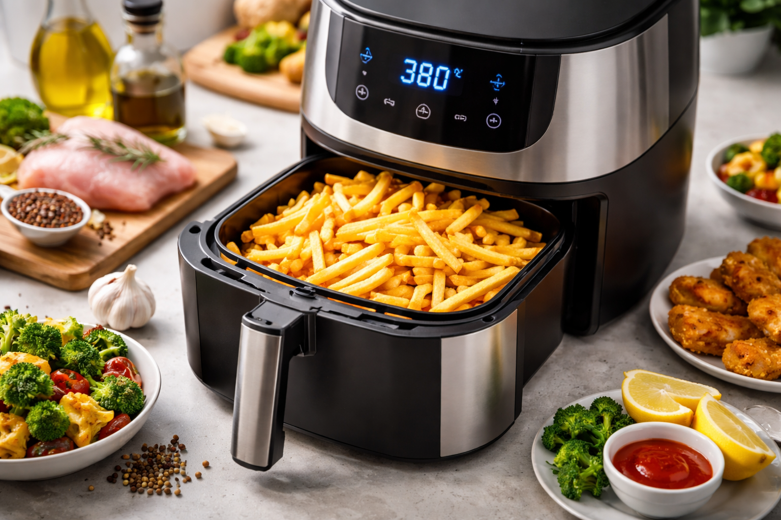 air fryer with food
