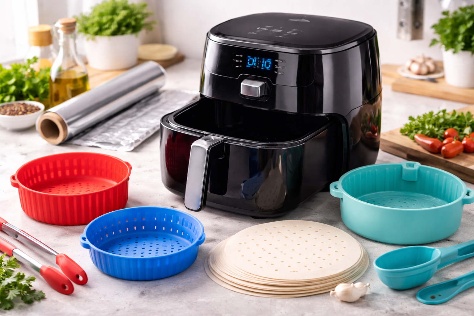 air fryer with safe accessories