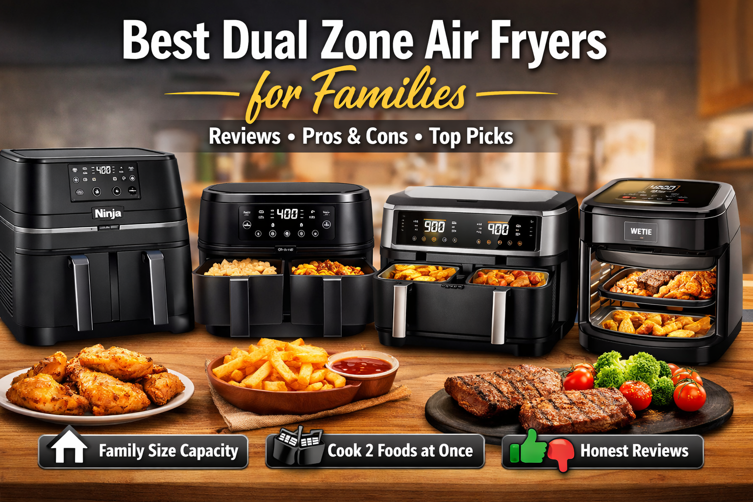 different dual-zone air fryers
