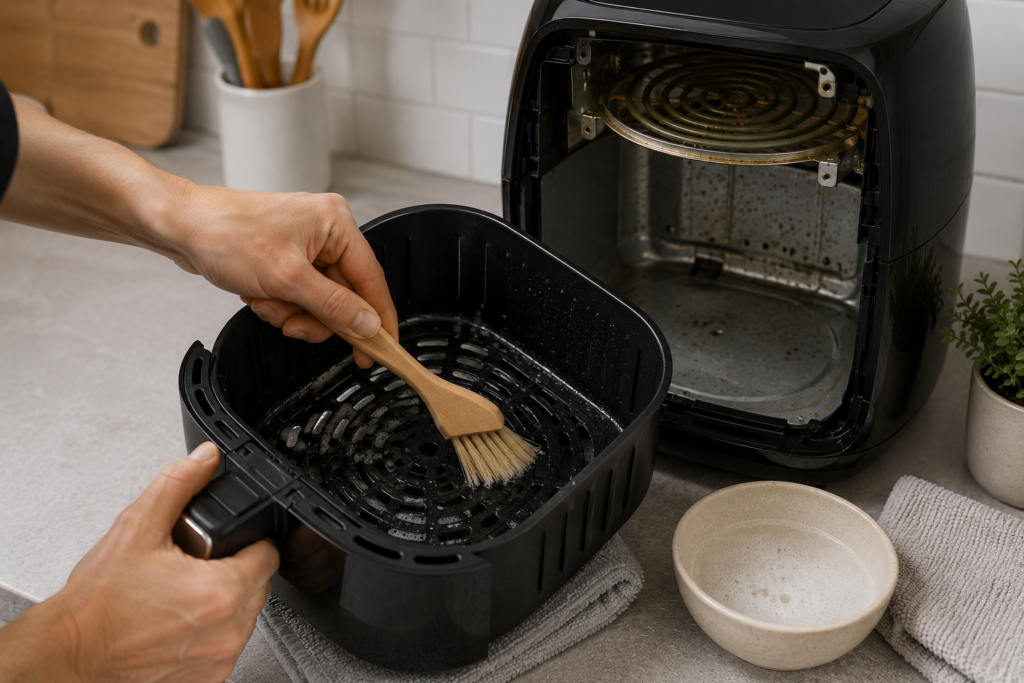 Cleaning an air fryer to prevent overheating