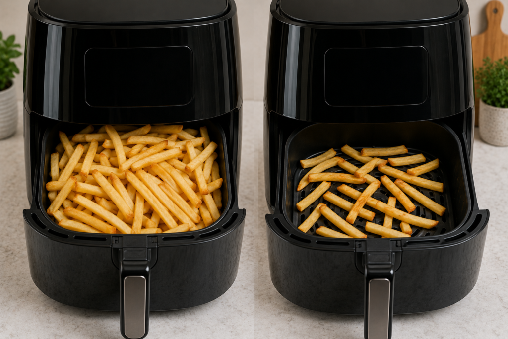Correct amount of food inside an air fryer basket