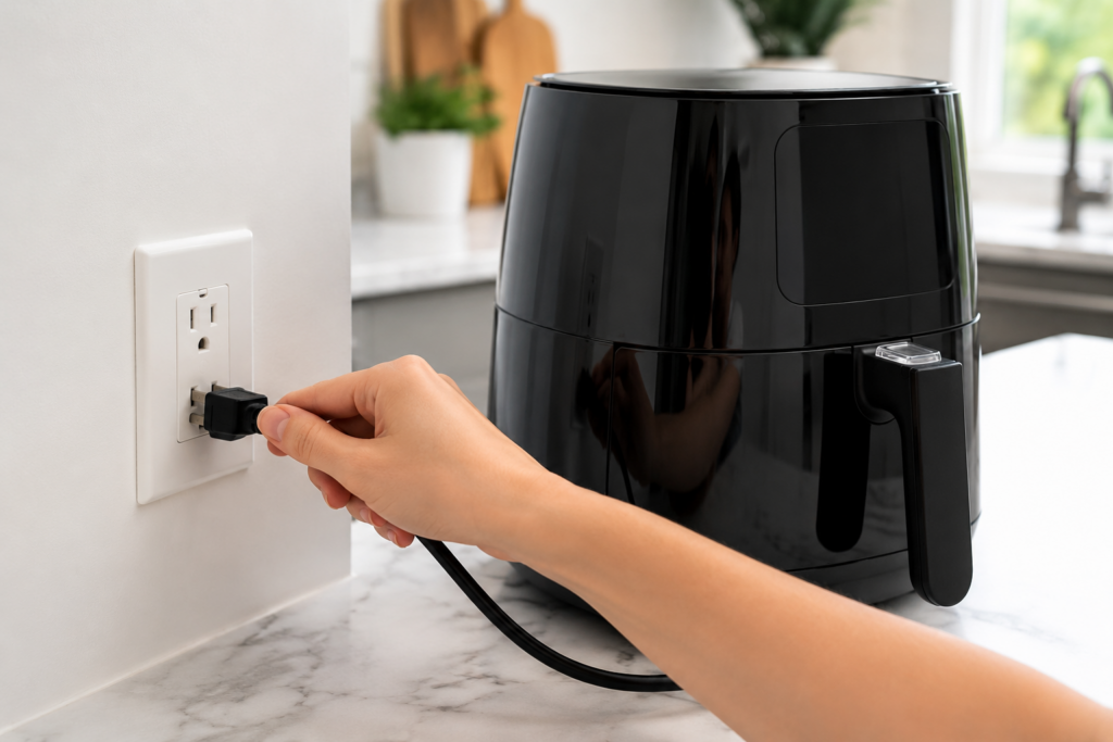 Plugging an air fryer directly into a wall outlet