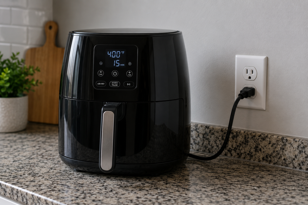Air fryer plugged directly into a wall outlet