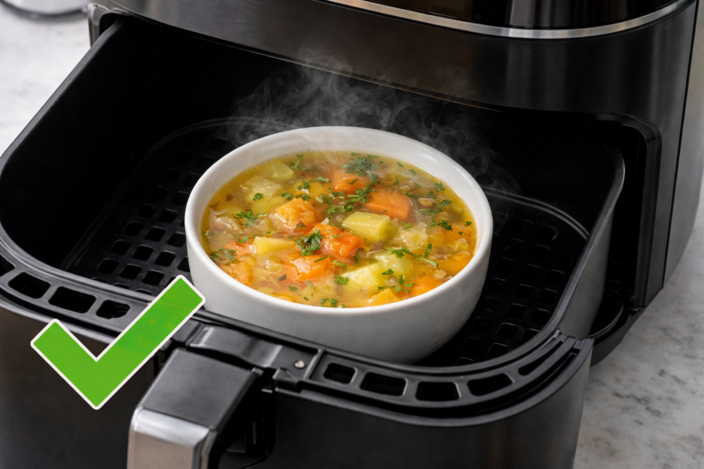 hot soup in air fryer