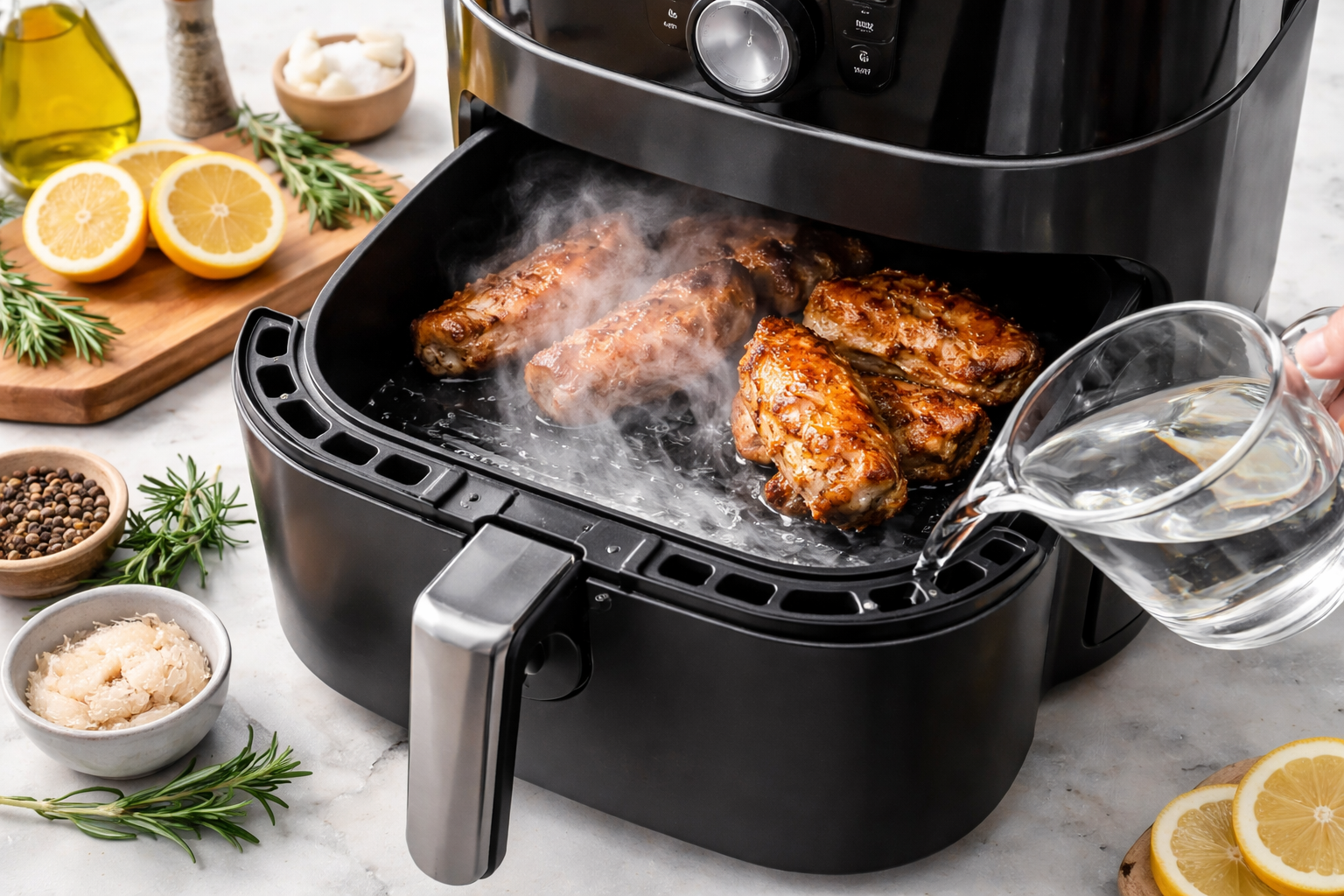 can you put water in air fryer