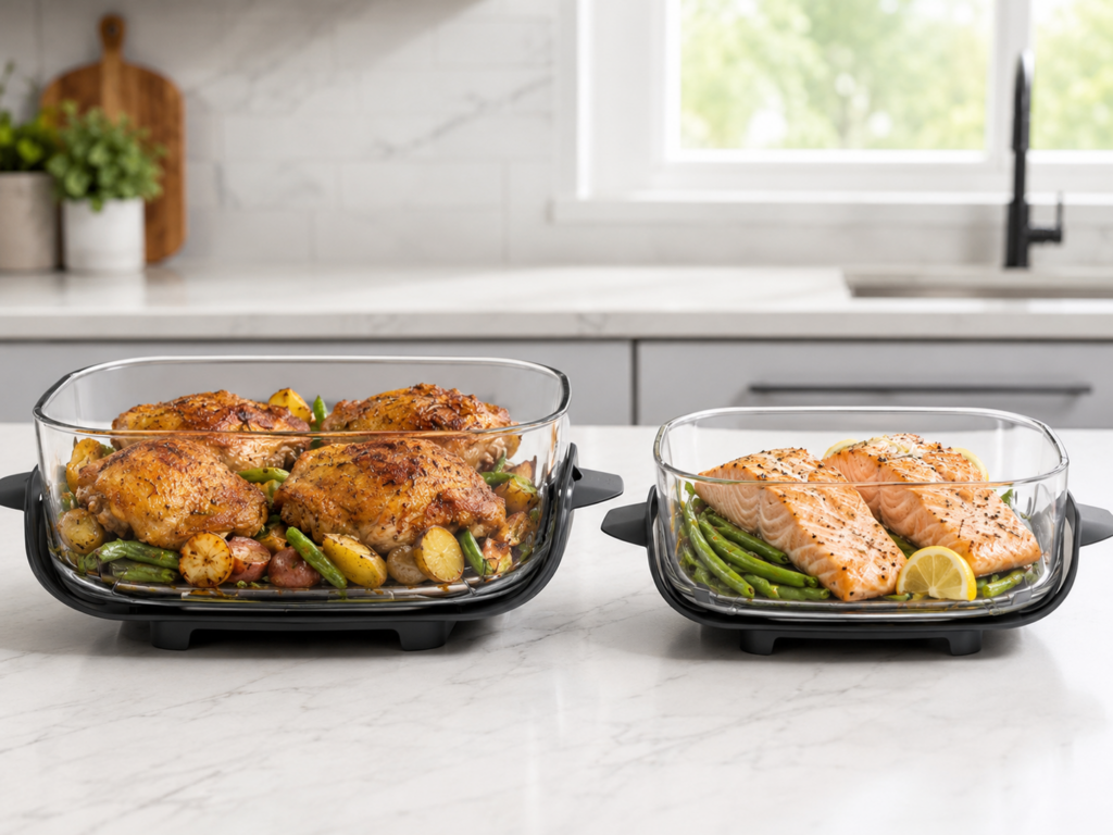Ninja Crispi Pro 2.5-quart and 6-quart glass containers compared